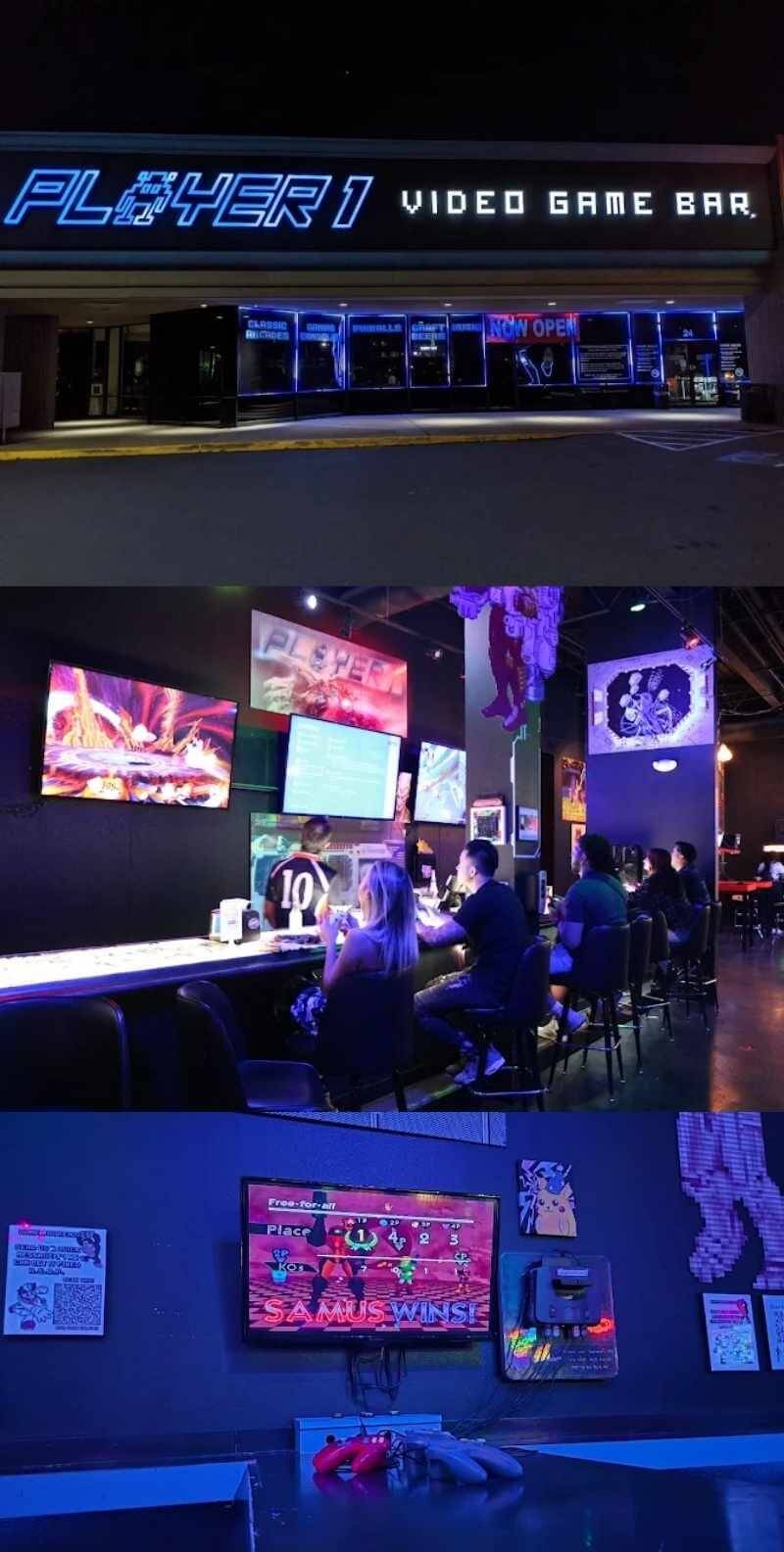 Player 1 Video Game Bar, a bar with game room